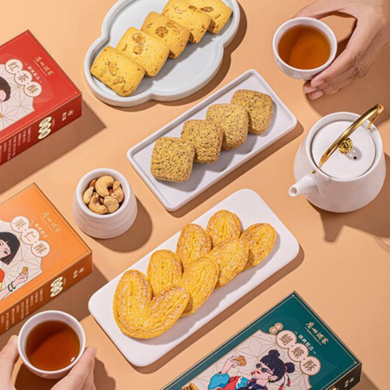 Guangzhou Restaurant Likofu black tea cake 120g Guangdong specialty souvenir Cantonese traditional pastry snacks 广东特产手信广式传统糕点零食