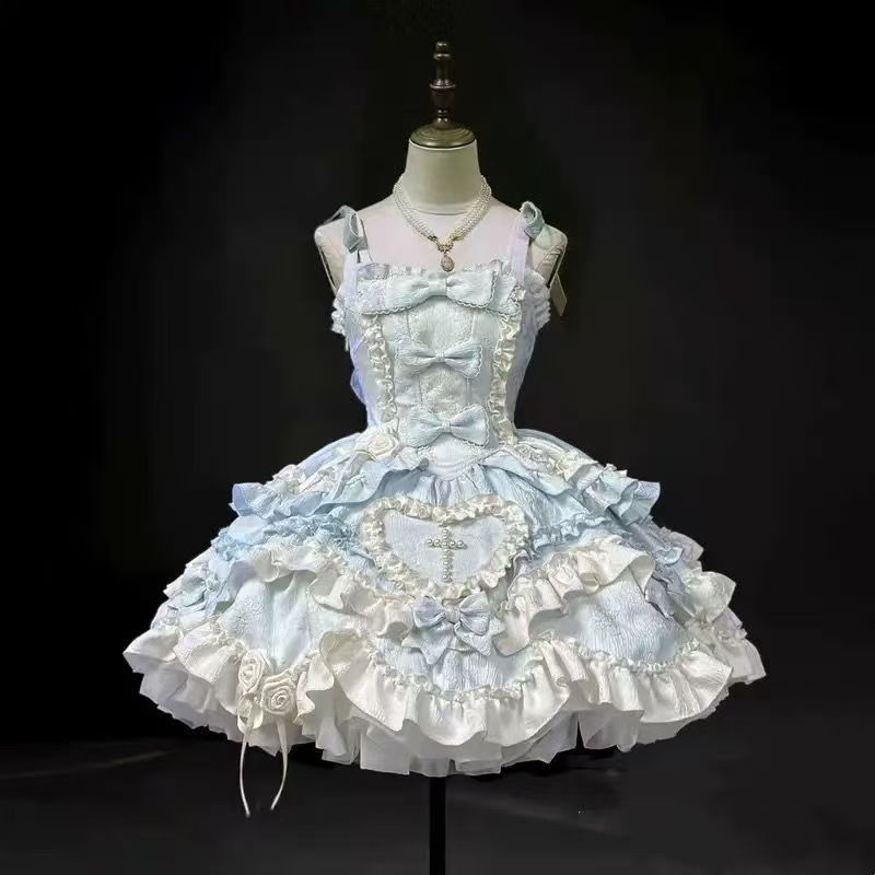 Butterfly Heart Butterfly Knot Original Western Dress JSK Casual Lite Lolita Princess Strappy Dress
