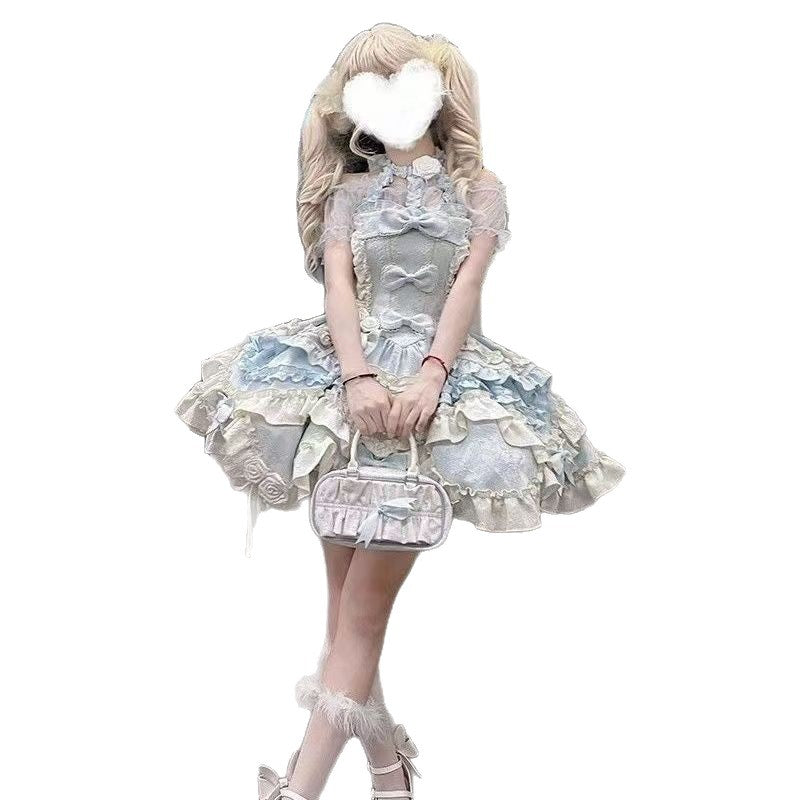 Butterfly Heart Butterfly Knot Original Western Dress JSK Casual Lite Lolita Princess Strappy Dress