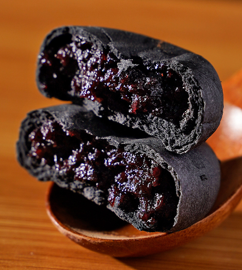 Five black mulberries, purple rice cakes, sucrose-free breakfast pastries, whole grains, satiating meal replacement snacks