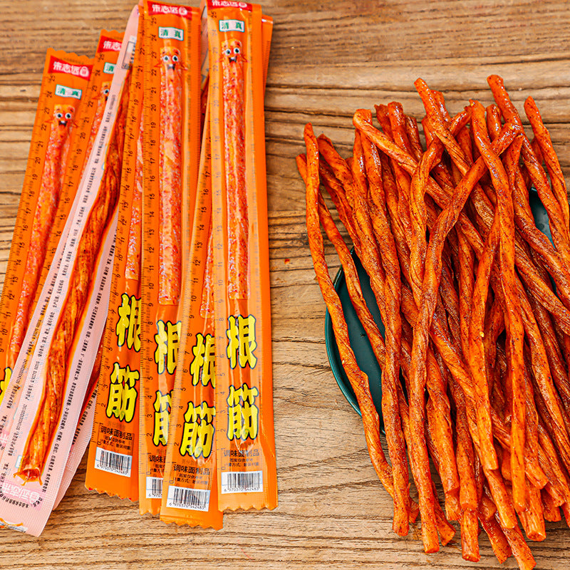 Urban roots, long spicy strips, fun snack food, snacks, office spicy snacks, independent packaging