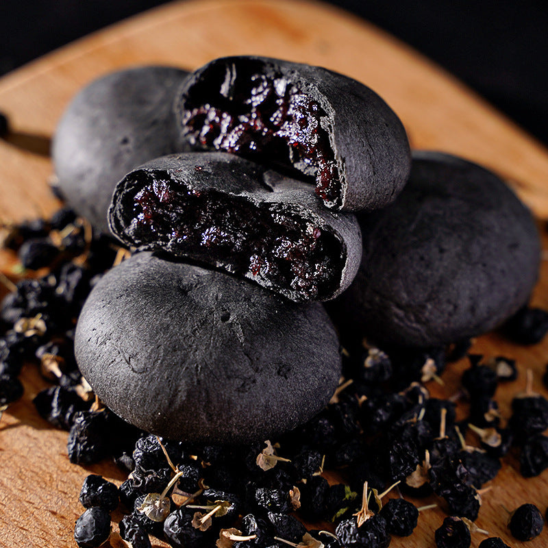 Five black mulberries, purple rice cakes, sucrose-free breakfast pastries, whole grains, satiating meal replacement snacks