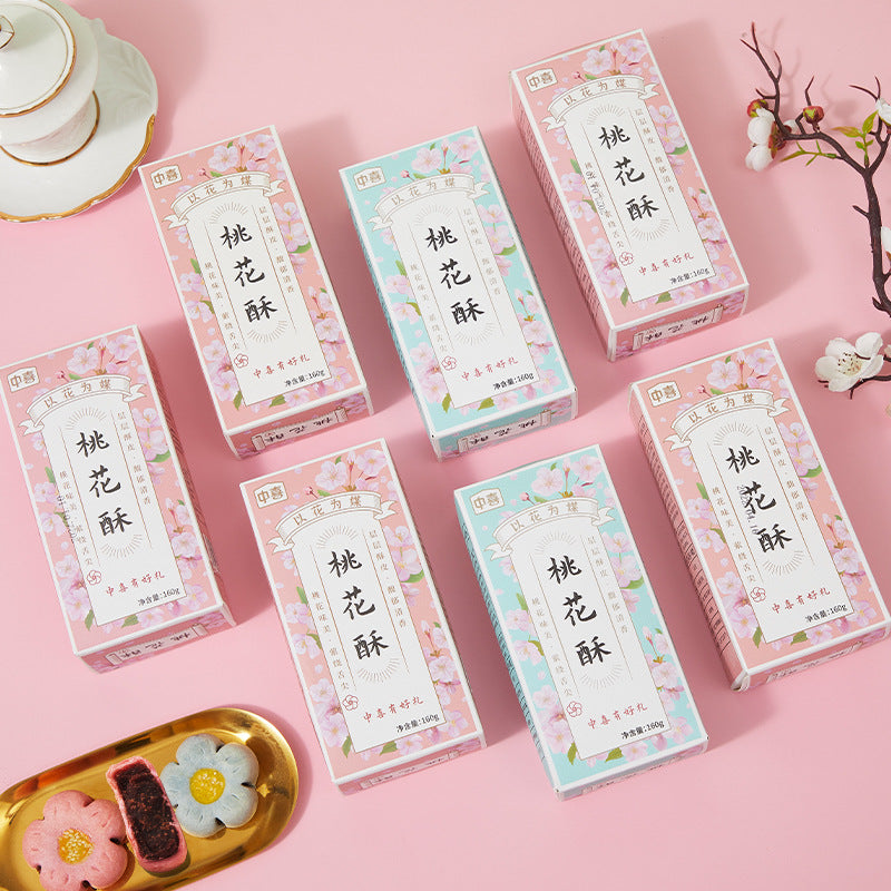 Handmade traditional peach blossom shortbread