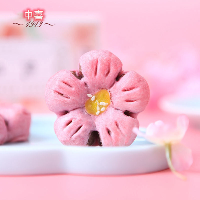 Handmade traditional peach blossom shortbread
